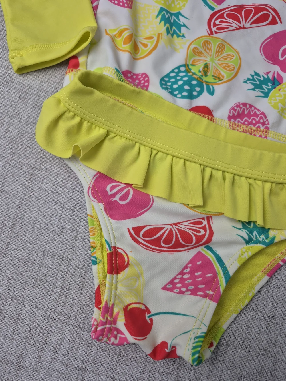 InGear Toddler Girls Tropical Fruit Long Sleeve Swimsuit Set 3T